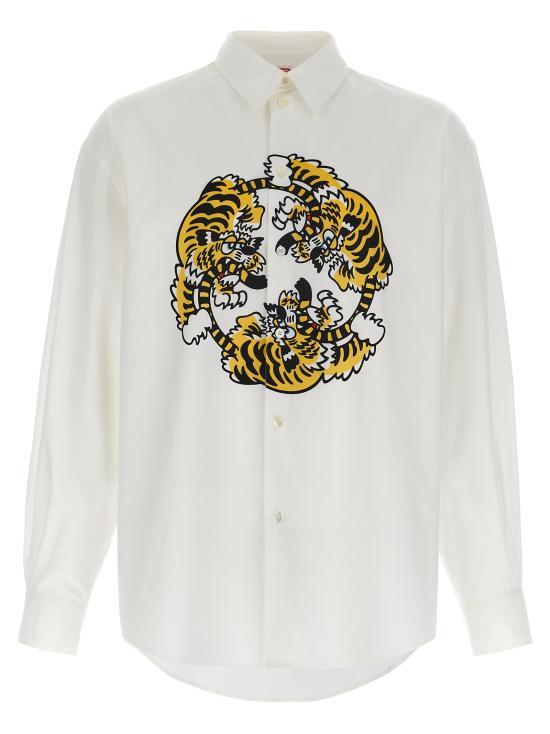 KENZO Long Sleeve Shirt for Men FF55CH4309P201 WHITE DOM
