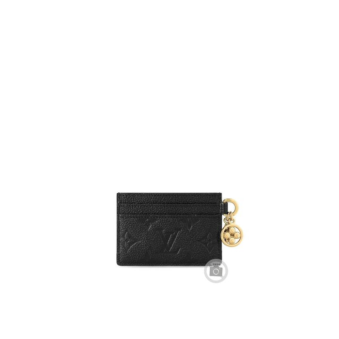 Louis Vuitton Black LV Charm Card Holder Unisex Card Wallet
