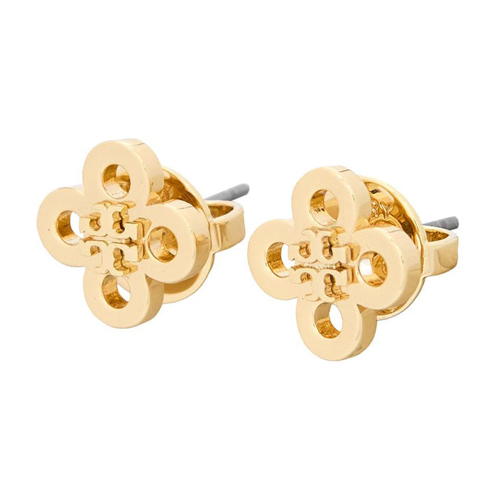 Tory Burch Forget-Me-Not Clover Earrings Gold-Tone
