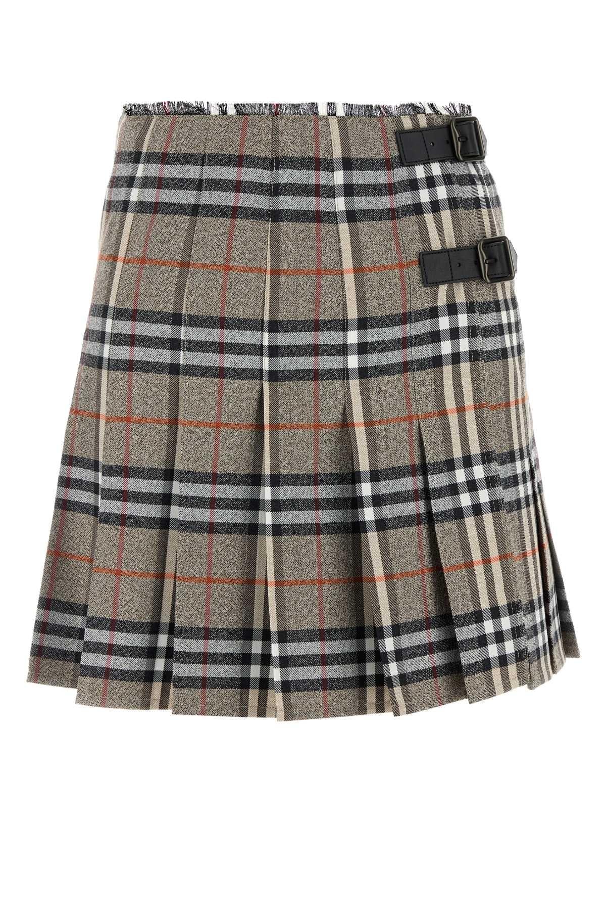 BURBERRY Wool Blend Mini Skirt Black Women’s Short Skirt