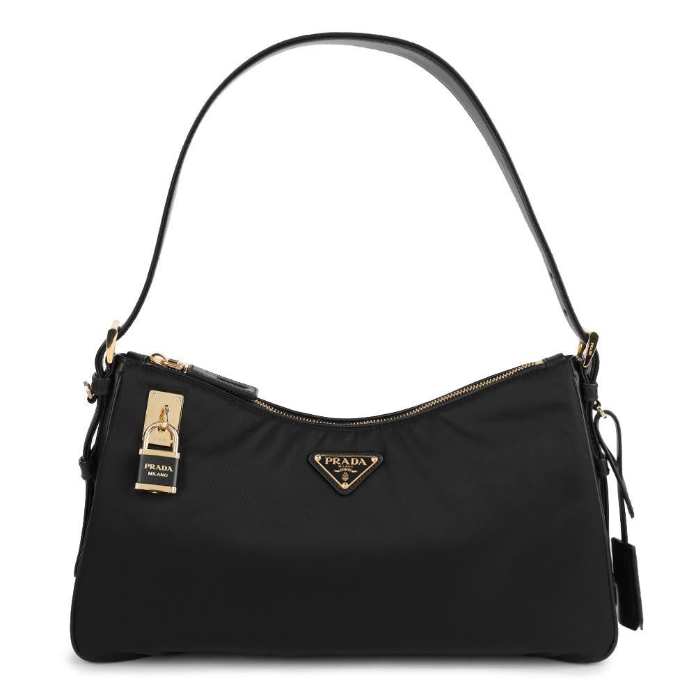 PRADA EME Large Re-Nylon Leather Shoulder Bag 1BC232 2C8Q F0002