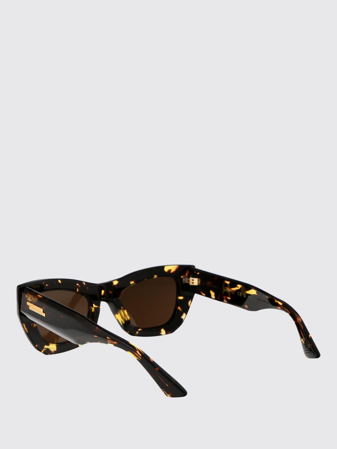 Bottega Veneta Black Acetate Rectangle Sunglasses