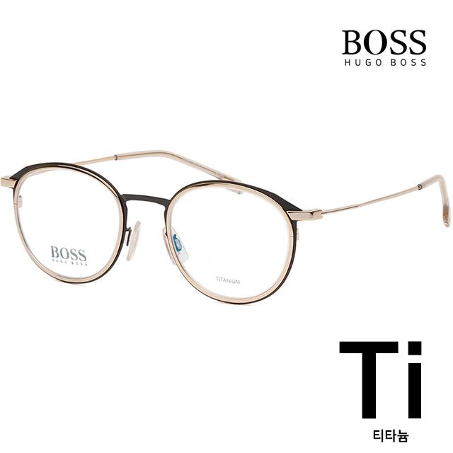 HUGO BOSS Titanium Rim Eyeglass Frames Gold Unisex