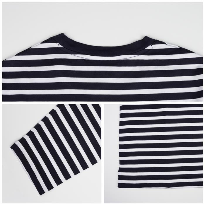Maison Kitsune Logo Patch Long Sleeve T-Shirt Navy Cotton Me PM00122 KJ0044 B481