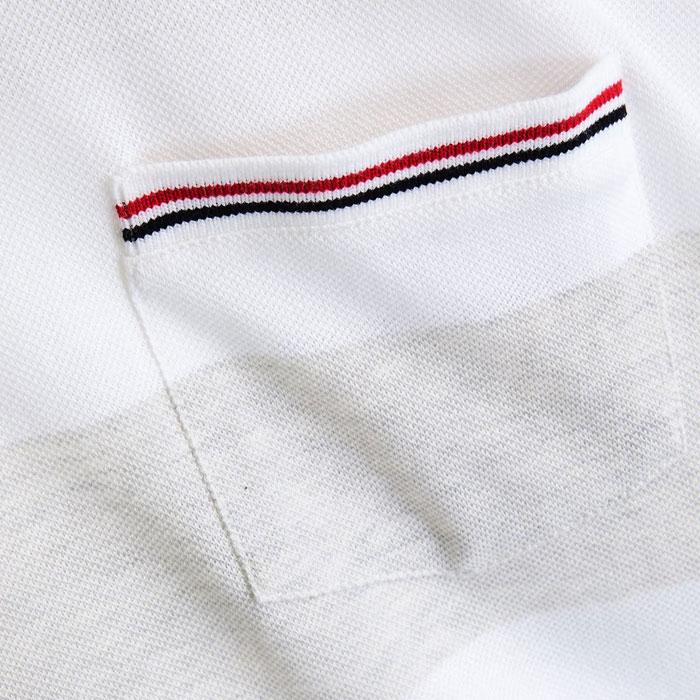 THOM BROWNE Rugby Stripe Pocket Short Sleeve T-Shirt Gray