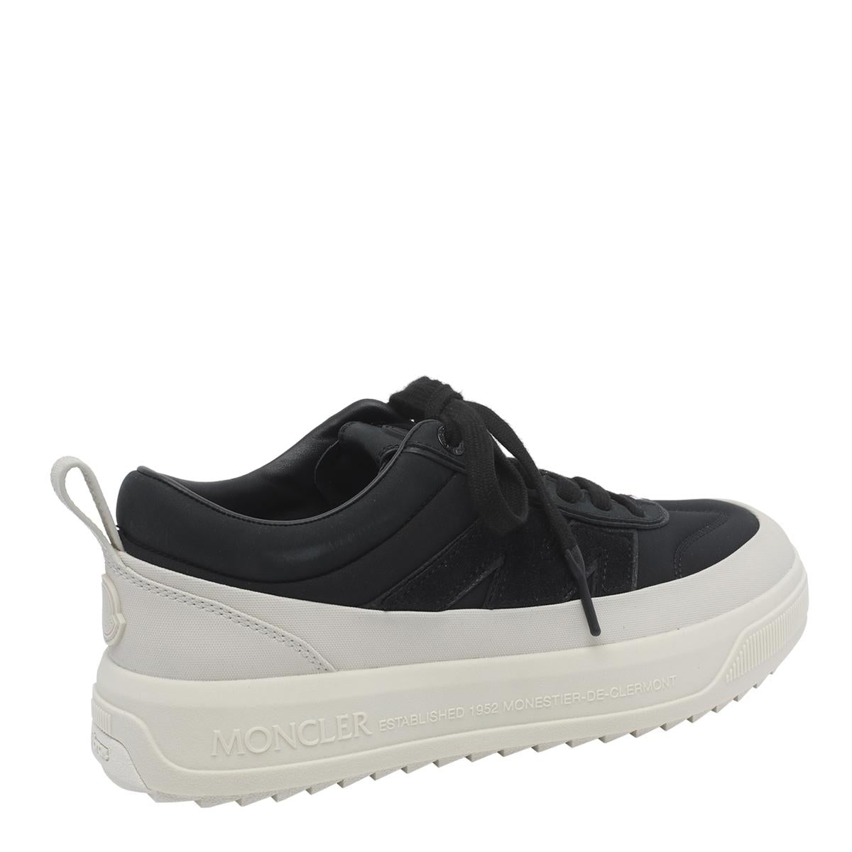 Moncler Black Leather Low-Top Sneakers