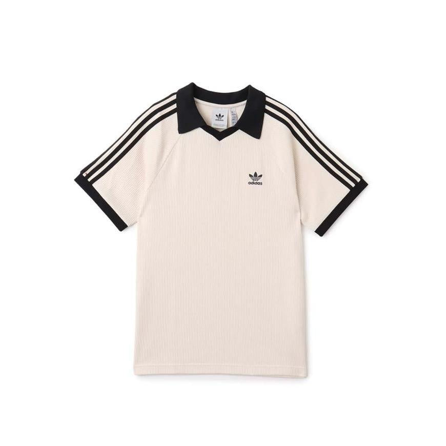 Adidas Waffle Polo Short Sleeve Collar T-Shirt Wonder White JV9265