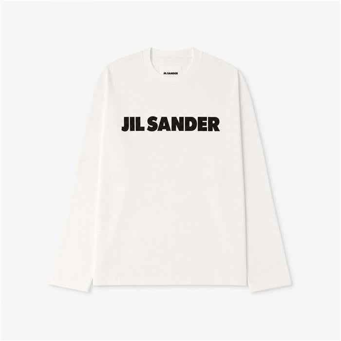 JIL SANDER Logo Long Sleeve Women’s T-Shirt White Cotton