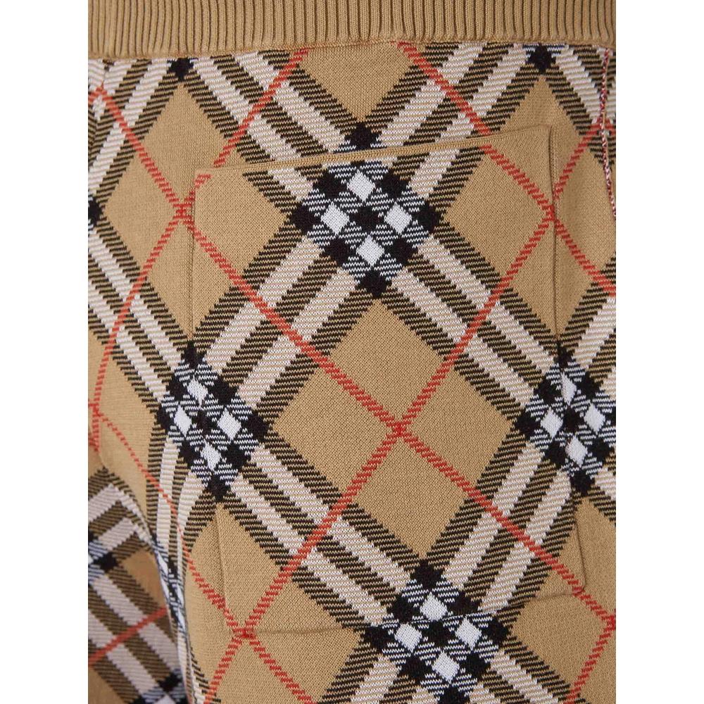 BURBERRY Beige Check Cotton Drawstring Shorts