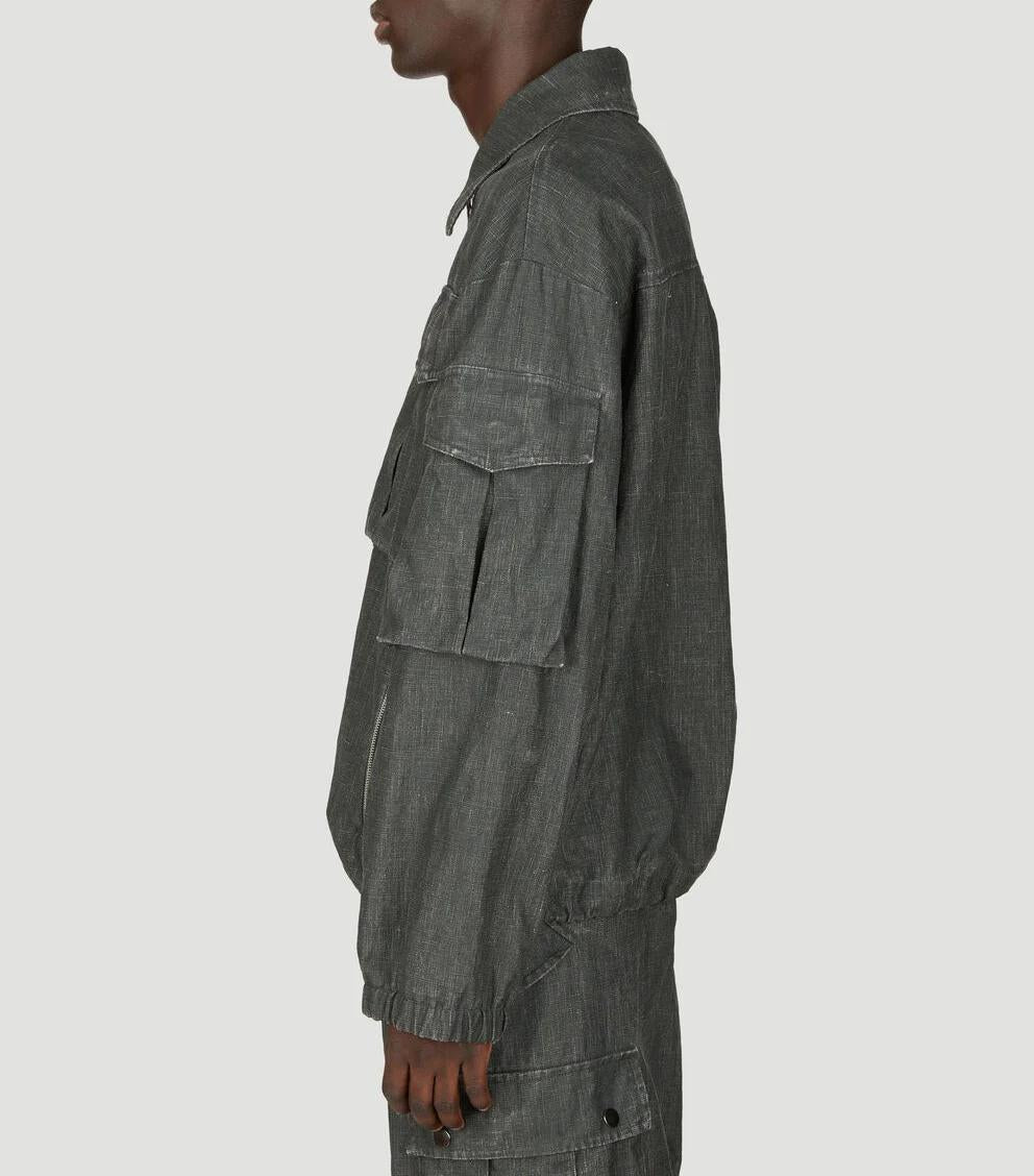 Dries Van Noten Men's Coated Linen Jacket 241 020509 8372 605