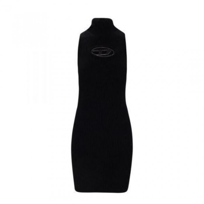 DIESEL Black Cotton MOnerva Midi Dress