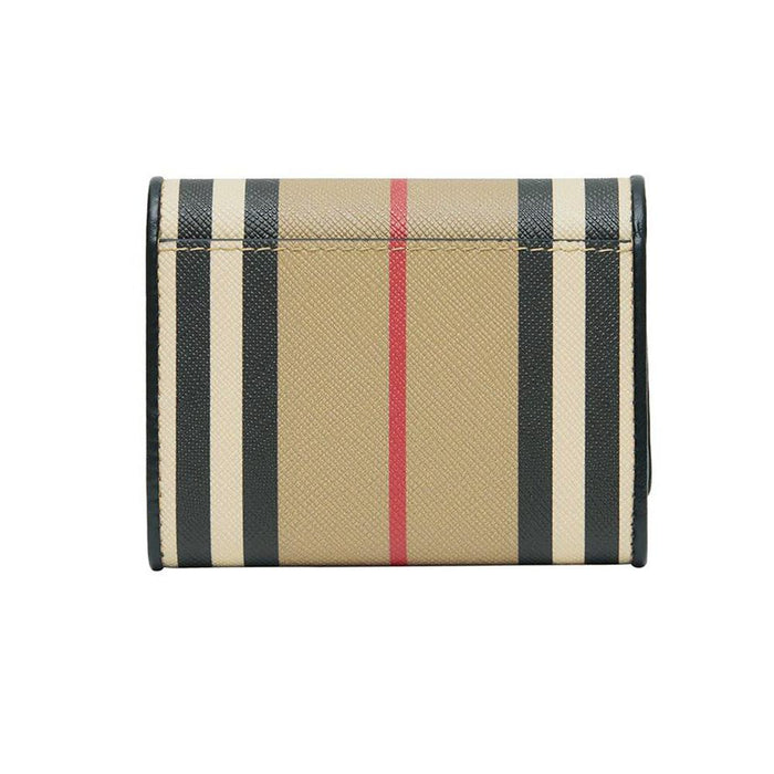 BURBERRY Icon Stripe Leather Card Holder Wallet