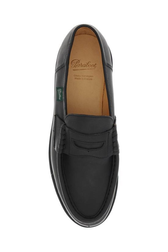 PARABOOT Black Leather Penny Loafers for Men 099412 BLACK DOM
