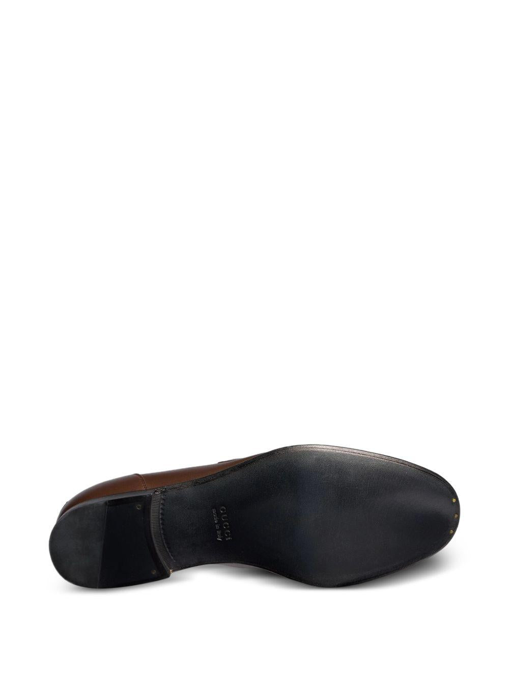 GUCCI Brown Leather Loafer Shoes for Men