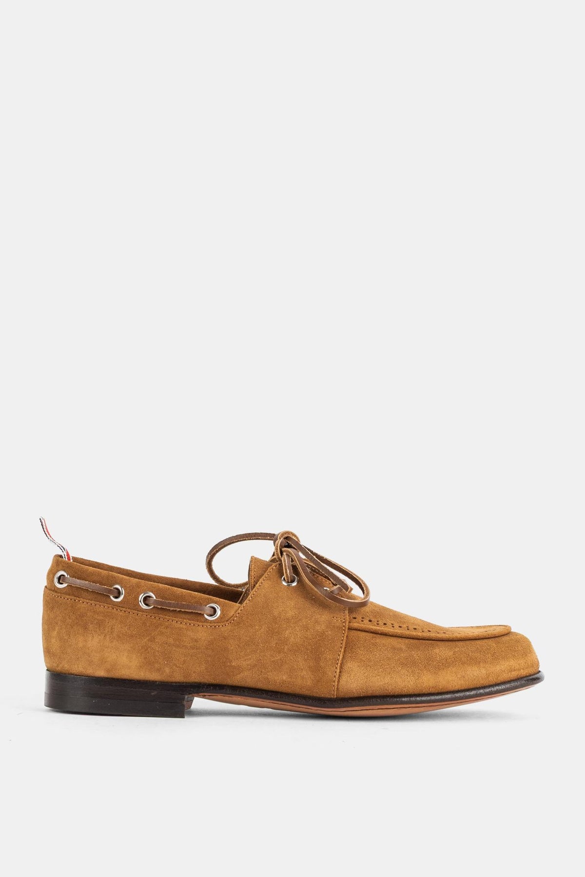THOM BROWNE Black Leather Flat Shoes