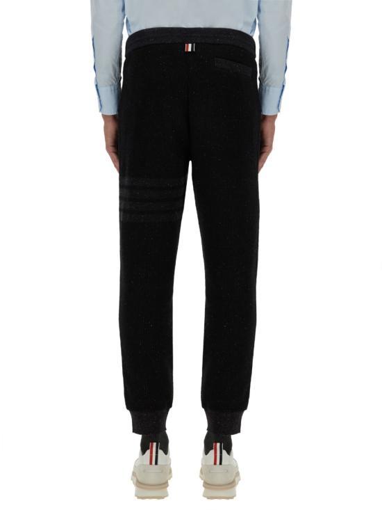 THOM BROWNE Black Cotton Jogger Sweatpants for Men MJQ199A J01420
