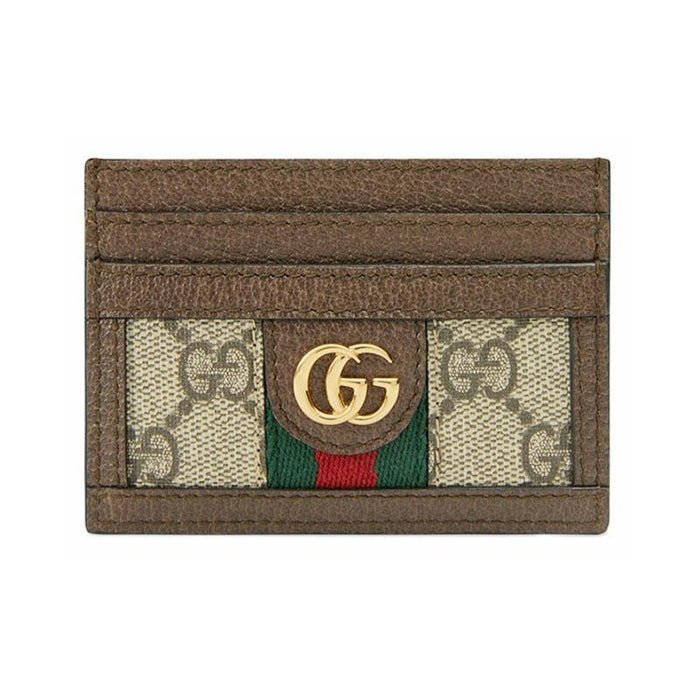 GUCCI Ophidia GG Card Holder Beige Ebony Unisex 523159 96IWG 8745