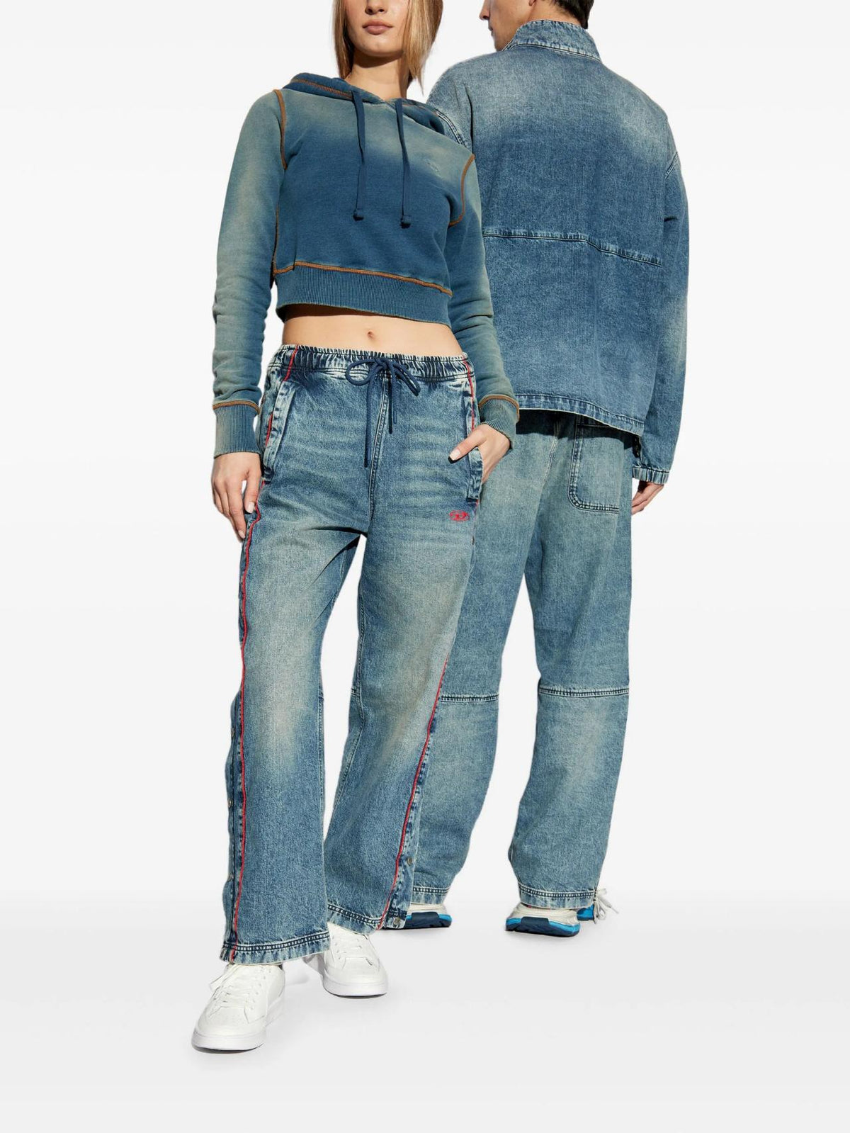 DIESEL Medium Blue Daxfors Sweat Jeans Jogger Pants Unisex A175740ABCP 01