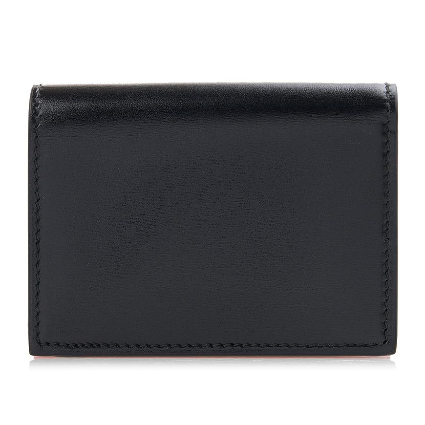Ferragamo Gancini Compact Bifold Wallet Black Red Women’s Leather