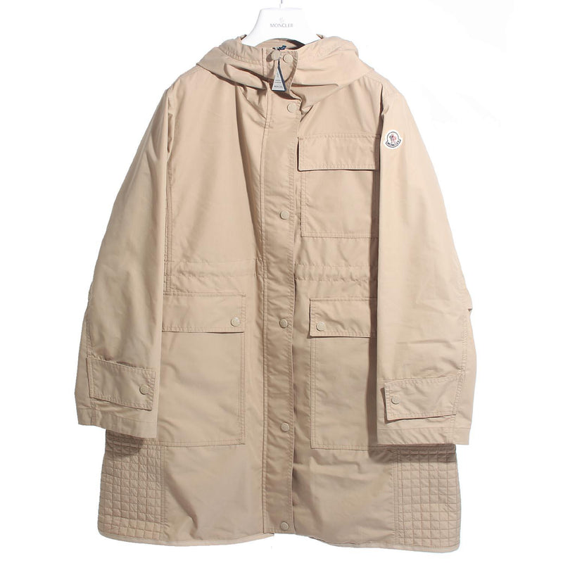 Moncler Beige Hooded Down Vest Jacket for Women MEUDON K10931C00001598B8