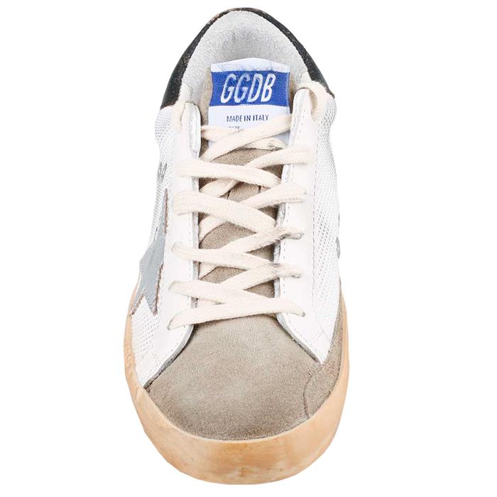 GOLDEN GOOSE Women's Silver Star Black Heel Tab Low-Top Sneakers GWF00101 81772