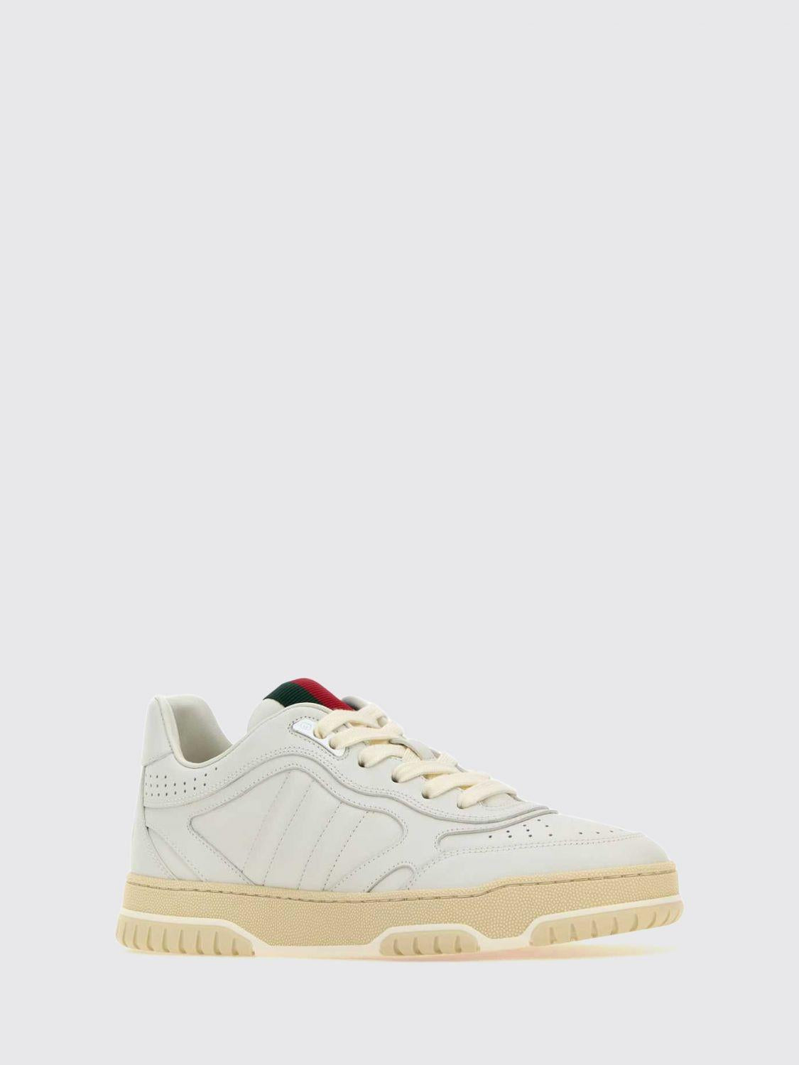 GUCCI White Leather Low Top Sneakers