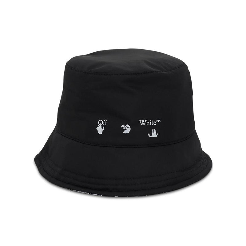 OFF WHITE Reversible Signature Logo Bucket Hat Black OWLB021F21FAB002 1001