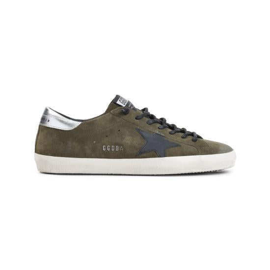 GOLDEN GOOSE Dark Green/Black/Silver Leather Superstar Sneakers Men