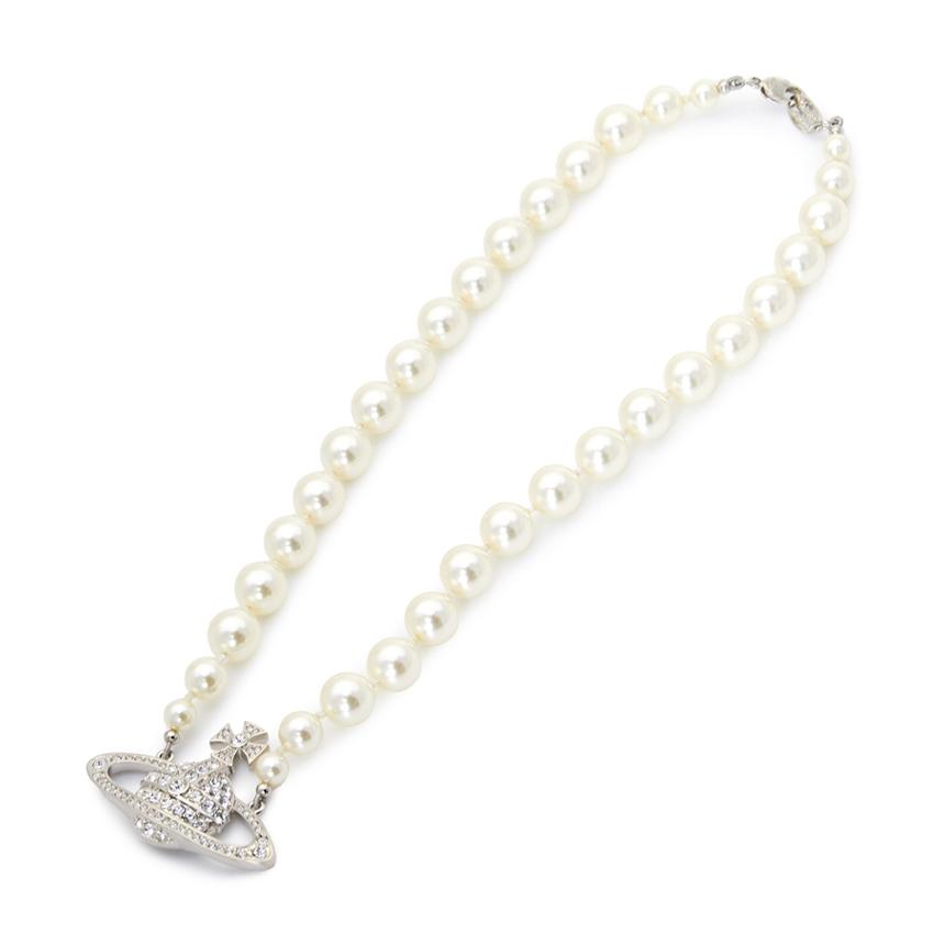 Vivienne Westwood One Row Pearl Bas Relief Women’s Choker Neckla 63010106 02P104