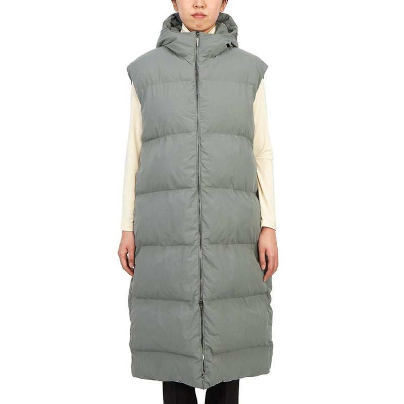 STUDIO NICHOLSON GRIS Hooded Long Down Puffer Vest Coat for Women