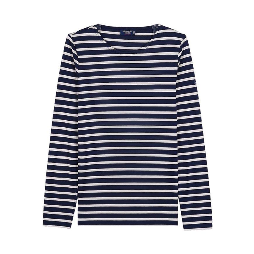 Saint James Marine Ecru Striped Minquidame Women’s T-Shirt