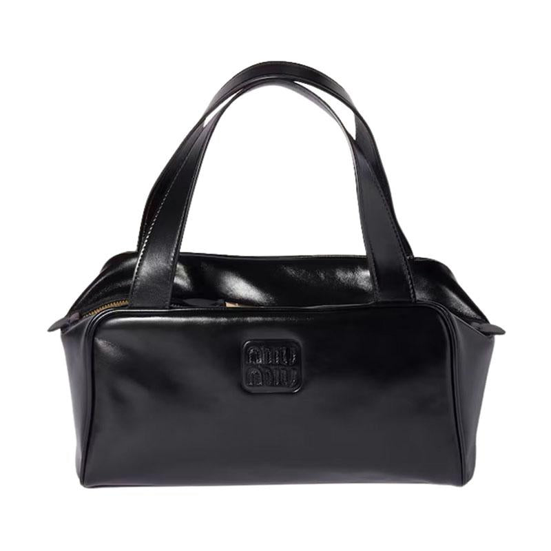 Miu Miu Logo Leather Women’s Tote Bag Black