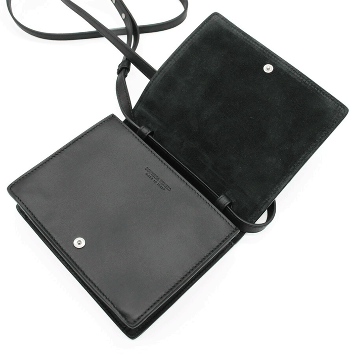 Bottega Veneta Intrecciato Small Cassette Crossbody Bag Black Leather
