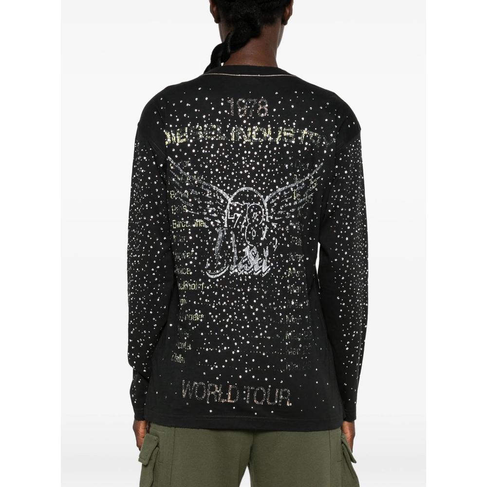 DIESEL Long Sleeve Sweatshirt Women’s Black Cotton Top