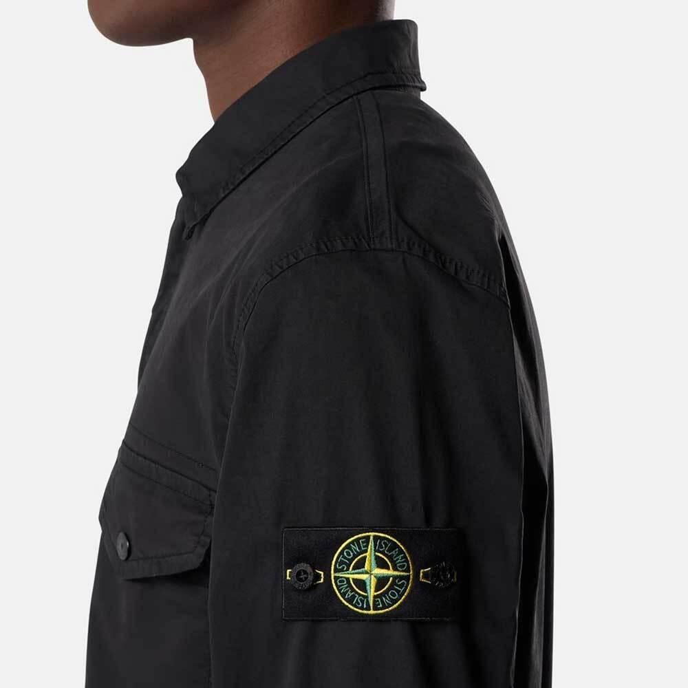 STONE ISLAND Stretch Organic Cotton Twill Zip Overshirt Jack 1200003 S0A10 V0029