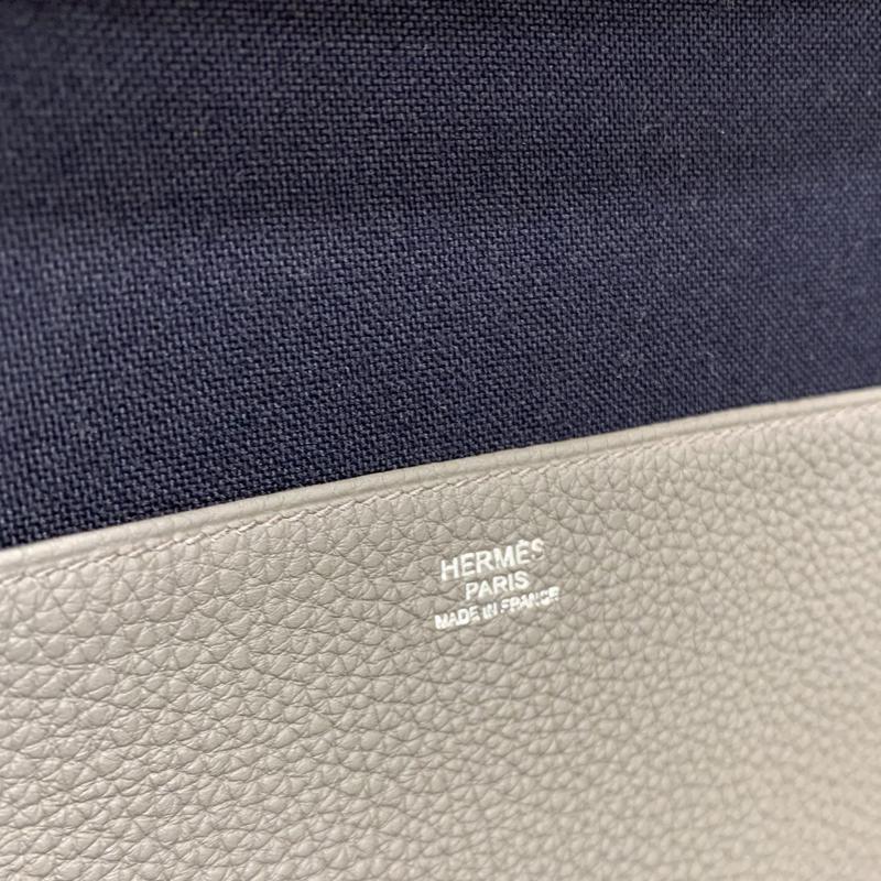 HERMES Victoria Light Brief Case Gris Unisex Tote Bag