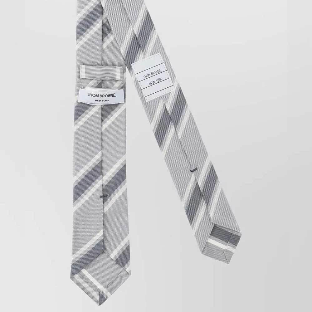 THOM BROWNE Mogador Classic Silk Tie Gray Men