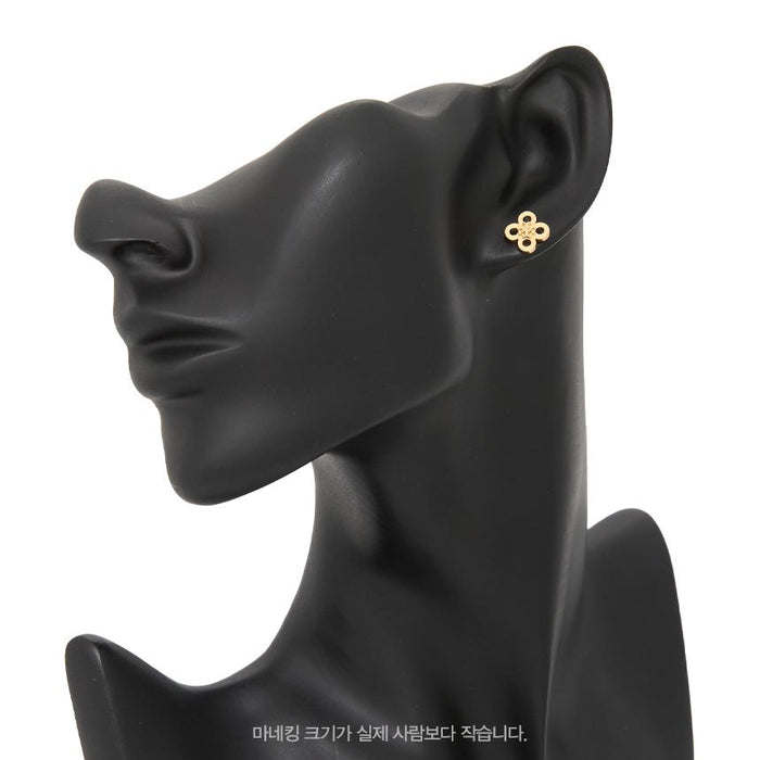 Tory Burch Forget-Me-Not Clover Earrings Gold-Tone