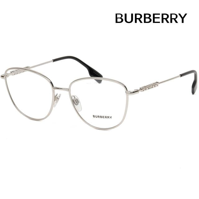 BURBERRY Silver Metal Cat Eye Eyeglass Frames Unisex
