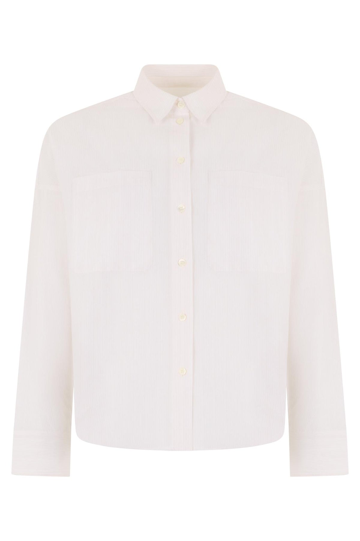 Maison Kitsune Long Sleeve Button-Up Shirt Women’s White Cotton