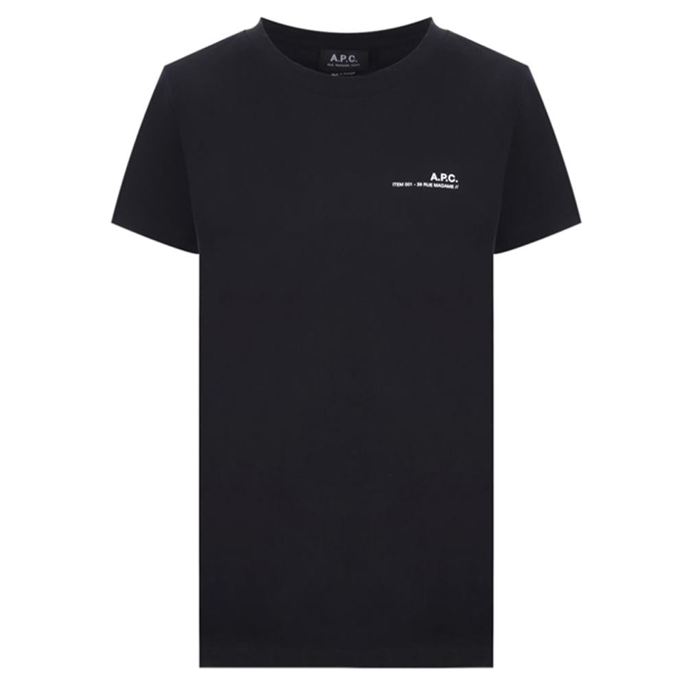 A.P.C. Women Mini Logo Print T-Shirt Black Cotton