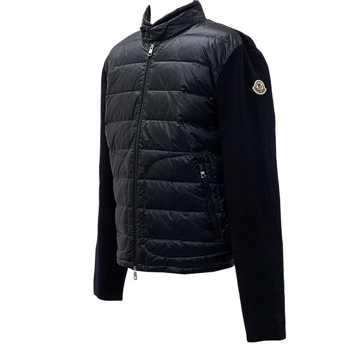 Moncler Tricot Logo Down Padded Wool Zip-Up Cardigan Jacket 9B00016 M1131