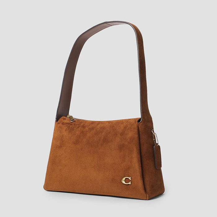 Coach Lola Suede Leather Shoulder Bag Brown CDD06 B4 WBR
