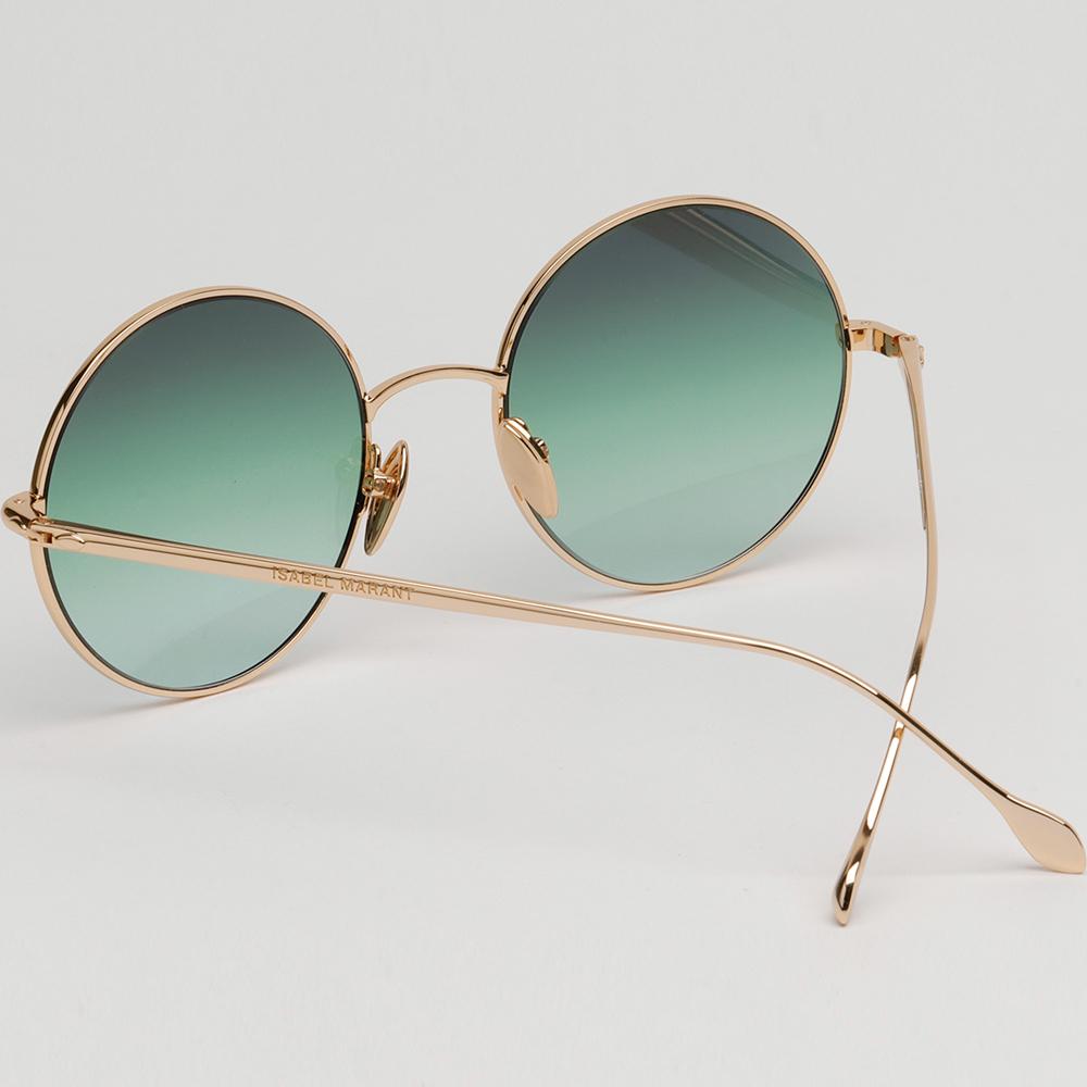 Isabel Marant Rose Gold Metal Round Sunglasses Green Gradient Tint IM0016S 000IB