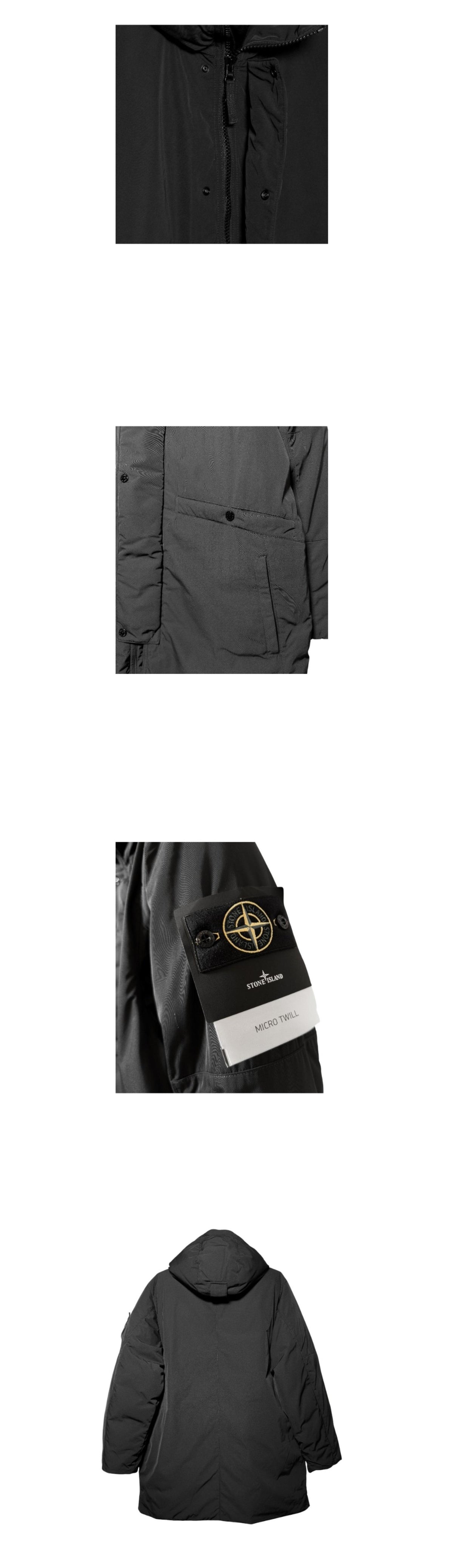 STONE ISLAND Micro Twill Down Puffer Jacket Black Men