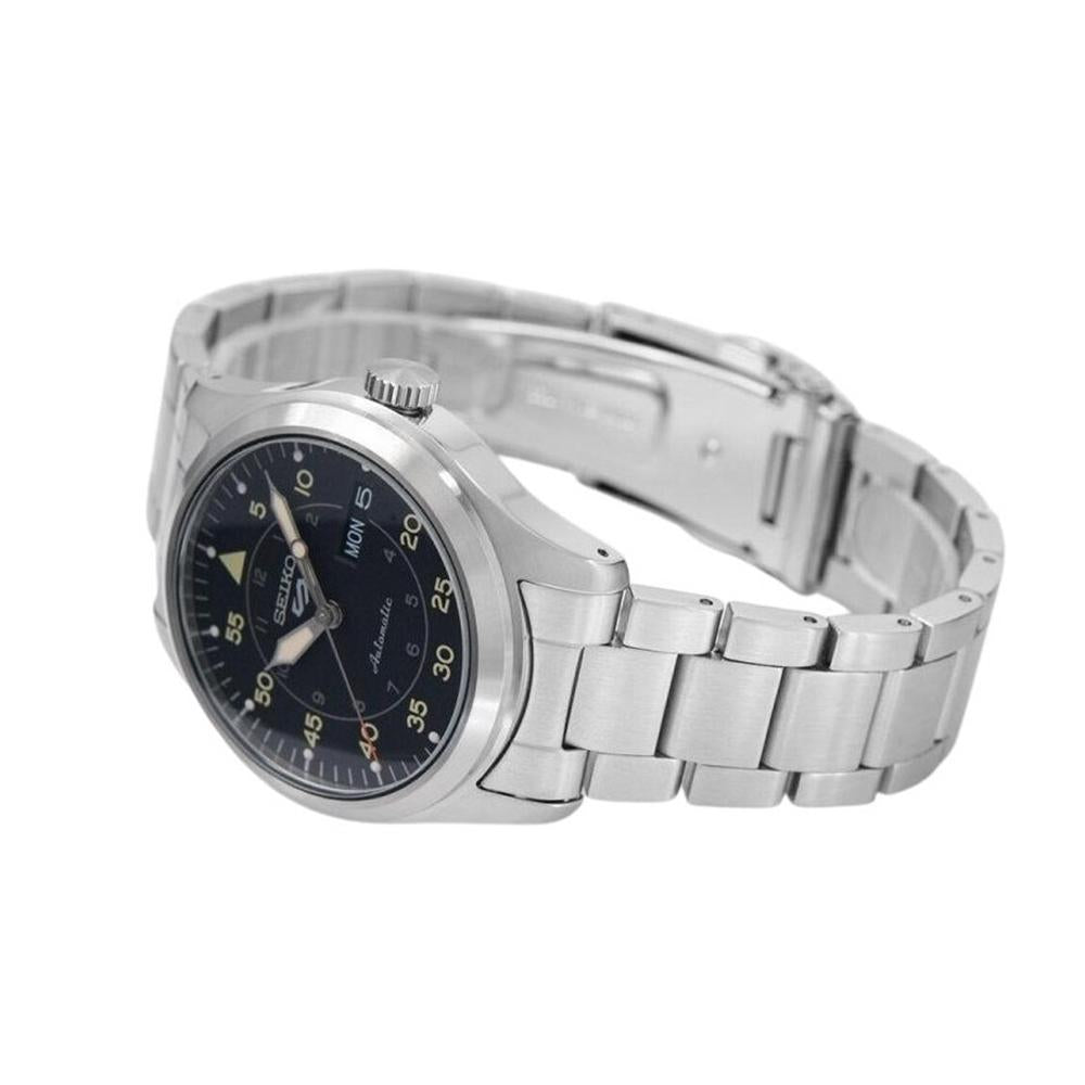 Seiko Silver Black Stainless Steel Men’s Sports Watch SRPH27K1