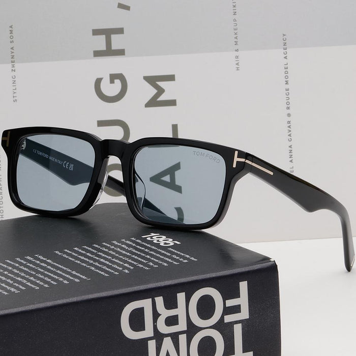 TOM FORD Blue Tint Square Acetate Sunglasses Asian Fit TF1148D 01A