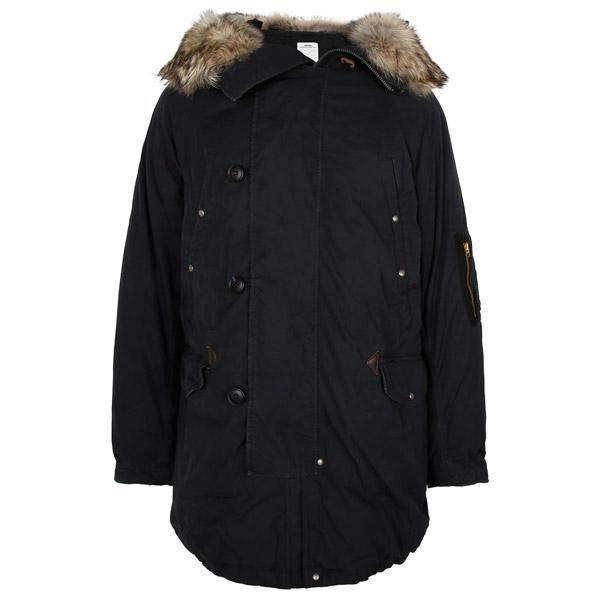 Visvim Black Valdez Hooded Fur Down Jacket 0125205013019 BLACK