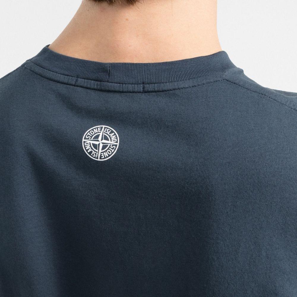 STONE ISLAND Blue Logo Tricromia Short Sleeve T-Shirt 76152NS92 V0024