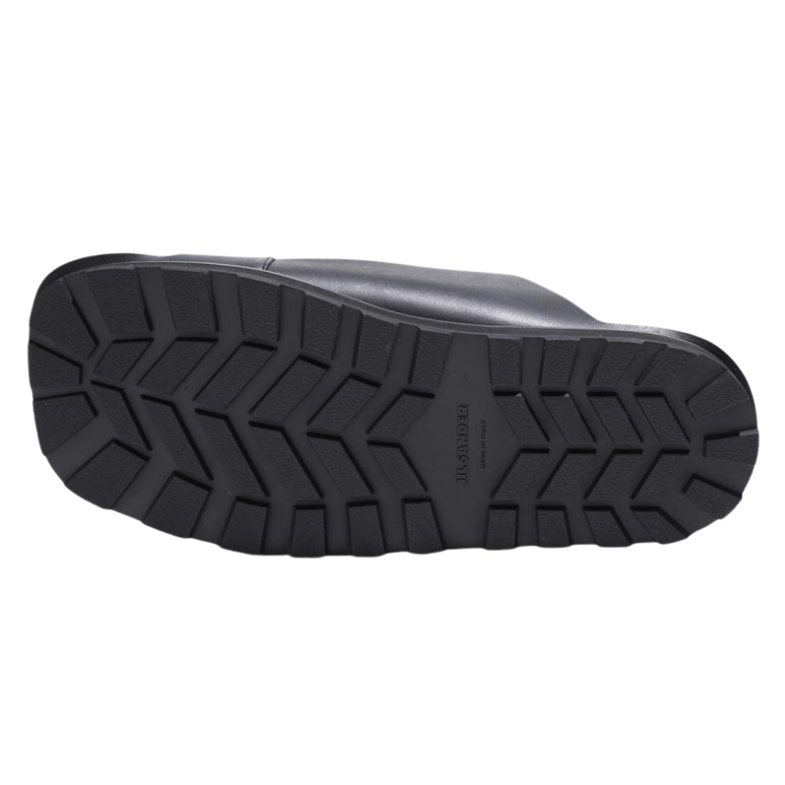 JIL SANDER Double Buckle Leather Sandals Men Black J33WP0002 P0503